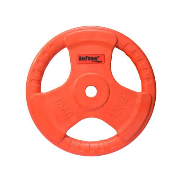 DISCO CAUCHO CON AGARRE - ROJO/negro, 5 KG 30MM - Imagen 3