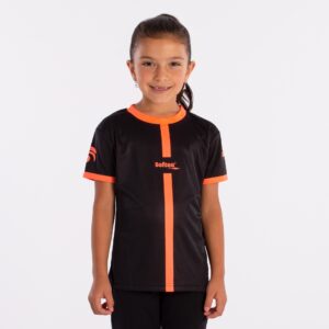 CAMISETA SOFTEE TIPEX NIÑA  - 10 AÑOS, NEGRO/CORAL FLUOR