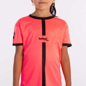 CAMISETA SOFTEE TIPEX NIÑA  - 14 AÑOS, CORAL FLUOR/NEGRO