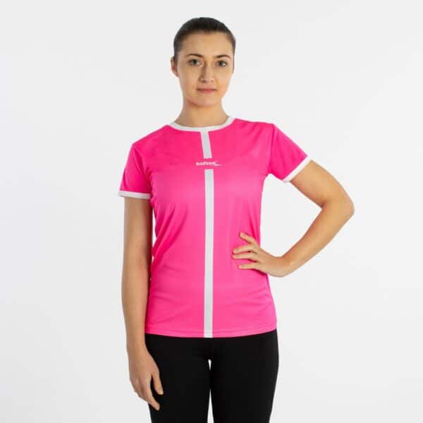 CAMISETA SOFTEE TIPEX MUJER  - FUCSIA FLUOR/BLANCO, S