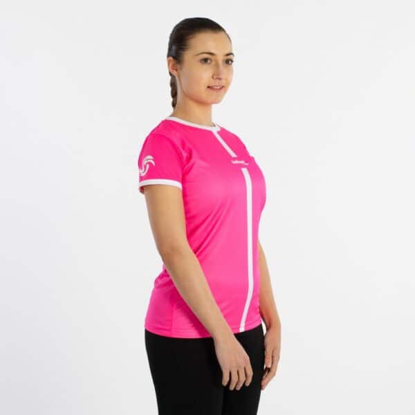 CAMISETA SOFTEE TIPEX MUJER  - L, FUCSIA FLUOR/BLANCO