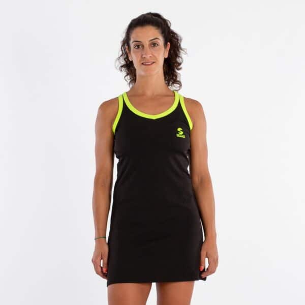 VESTIDO SOFTEE PADEL  ATENEA - NEGRO/AMARILLO FLUOR, M - Imagen 2