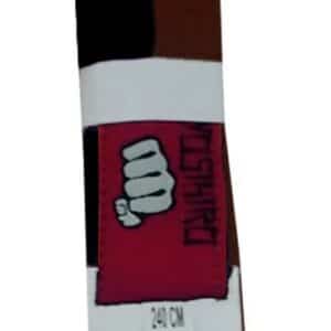CINTURON KARATE/JUDO YOSIHIRO 100% ALGODON - ADULTO, MARRON/NEGRO