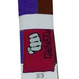 CINTURON KARATE/JUDO YOSIHIRO 100% ALGODON - AZUL/MARRON, ADULTO