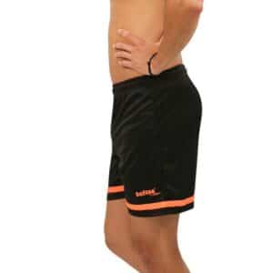 PANTALON CORTO SOFTEE PRIMAX NEW NIÑO - 14 AÑOS, NEGRO/CORAL FLUOR SIN BOLSILLOS