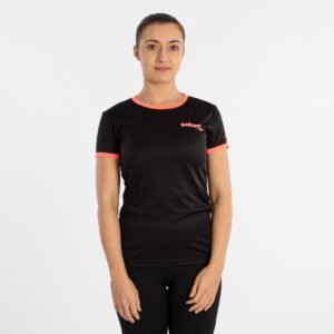CAMISETA SOFTEE GALAXY MUJER - NEGRO/CORAL FLUOR, M