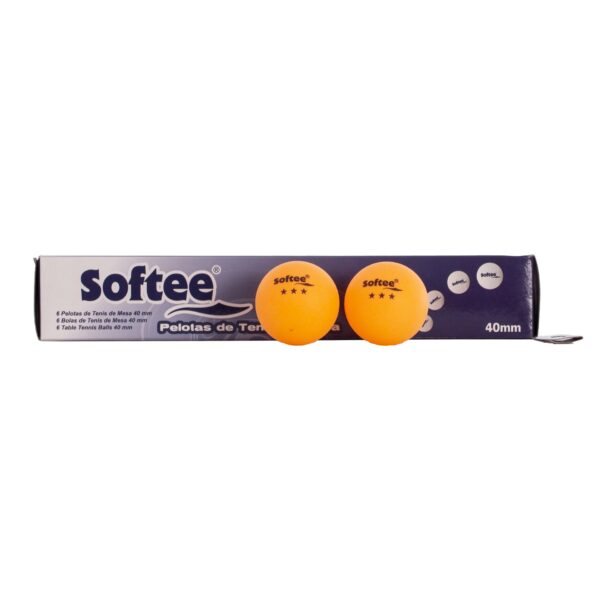 CAJA 6UDS PELOTAS TENIS DE MESA 40MM SOFTEE - 40MM, NARANJA