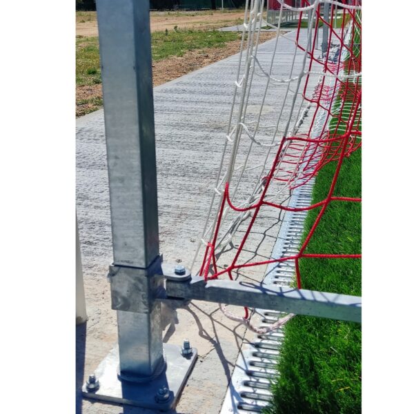 JUEGO PORTERIAS ALUMINIO FUTBOL 11  120X100 ABATIBLES CON ARQUILLOS GALVANIZADOS EN CALIENTE - Imagen 4