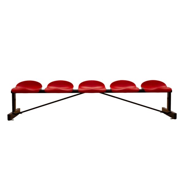 BANCO METALICO CON ASIENTOS PVC-5 PLAZAS-AZUL/ROJO BANQUILLO SUPLENTES FUTBOL - Imagen 3