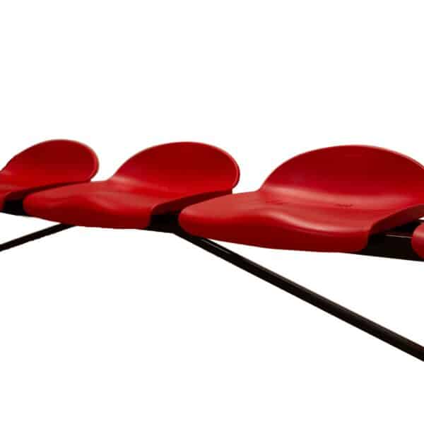 BANCO METALICO CON ASIENTOS PVC-5 PLAZAS-AZUL/ROJO BANQUILLO SUPLENTES FUTBOL - Imagen 4