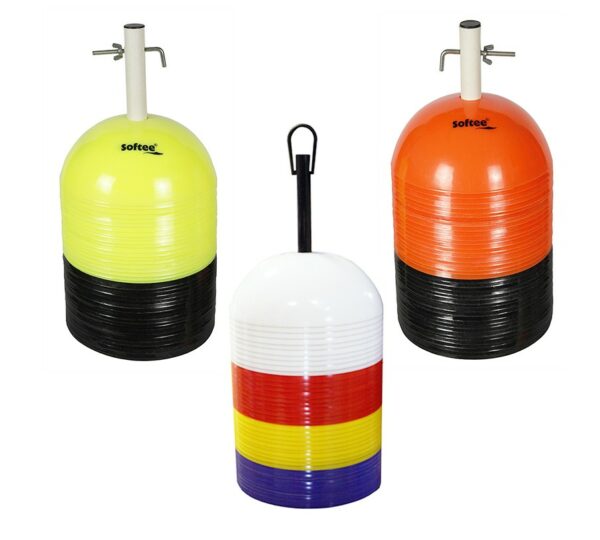 SET DE CONOS SOFTEE REDONDO - NARANJA FLUOR/NEGRO, 40 UDES - Imagen 2