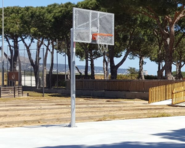 JUEGO CANASTAS ANTIVANDALICAS MINIBASKET NEW TUBO 114 MM LACADA -INCLUYE AROS, REDES Y TABLEROS- - Imagen 7
