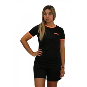 CAMISETA SOFTEE GALAXY NIÑA - 12 AÑOS, NEGRO/CORAL FLUOR