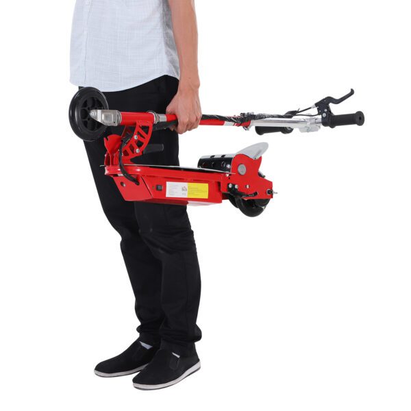 Patinete Eléctrico Scooter Plegable con Manillar - Color Rojo - 81.5x37x96cm - Imagen 9