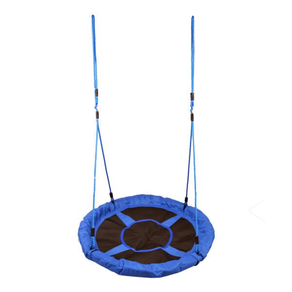 Columpio Nido Infantil Jardín Asiento Cómodo y Desmontable Carga hasta 100kg Gran Tamaño Φ100x180cm Azul y Negro - Imagen 13