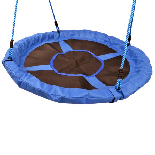 Columpio Nido Infantil Jardín Asiento Cómodo y Desmontable Carga hasta 100kg Gran Tamaño Φ100x180cm Azul y Negro - Imagen 3