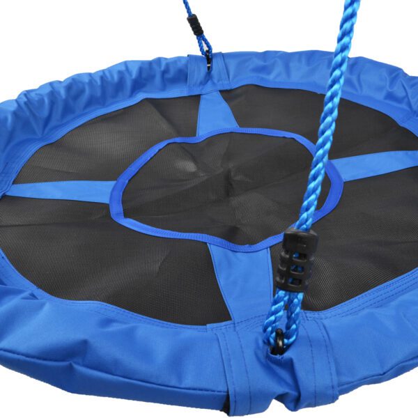 Columpio Nido Infantil Jardín Asiento Cómodo y Desmontable Carga hasta 100kg Gran Tamaño Φ100x180cm Azul y Negro - Imagen 2