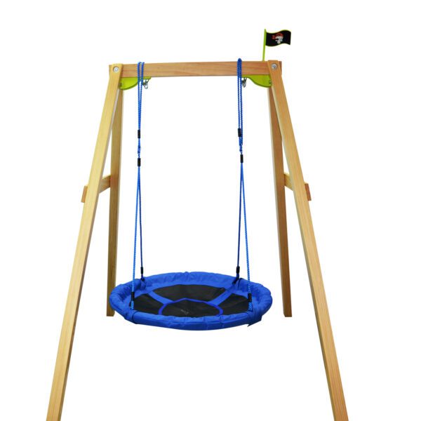 Columpio Nido Infantil Jardín Asiento Cómodo y Desmontable Carga hasta 100kg Gran Tamaño Φ100x180cm Azul y Negro - Imagen 7