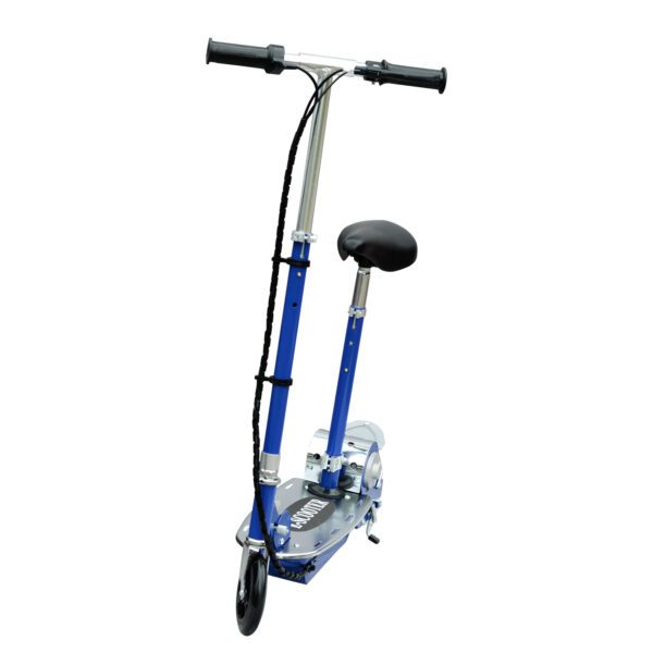 Patinete Eléctrico Scooter Plegable con Manillar y Asiento Ajustable - Color Azul - 81.5x37x96cm - Imagen 10