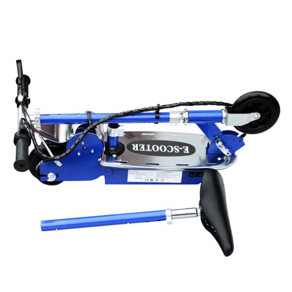 Patinete Eléctrico Scooter Plegable con Manillar y Asiento Ajustable - Color Azul - 81.5x37x96cm - Imagen 7