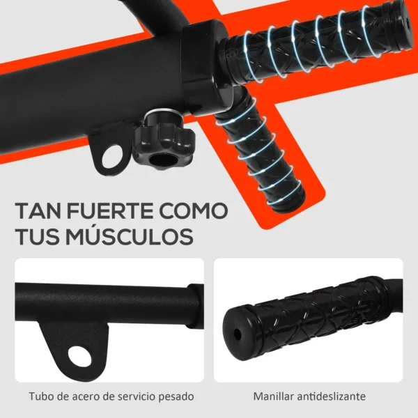 Barra de Musculación para Pared Entrenamiento de Dominadas Máx. 150kg Negro AGARRE SACO BOXEO - Imagen 13