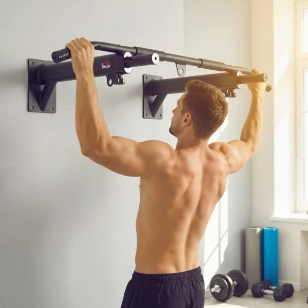 Barra de Musculación para Pared Entrenamiento de Dominadas Máx. 150kg Negro AGARRE SACO BOXEO - Imagen 16
