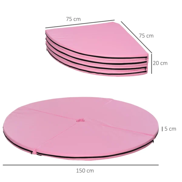 Colchoneta de Pole Dancing Colchoneta Bailar en Barra Plegable - Colchoneta Amortiguadora Pole Dancing de Entrenamiento de Seguridad 5cm de Grosor Ф150x5cm NEGRO/ROSA - Imagen 13