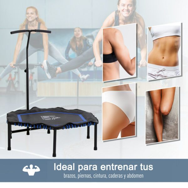 Trampolín Hexagonal Gimnasio para Power Jump Manillar Regulable Azul Φ122x 122/130/138 - Imagen 6