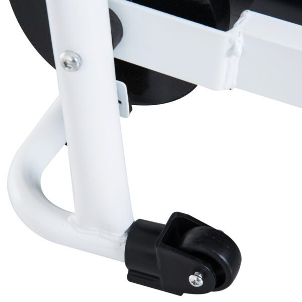 Cinta de Andar Manual Caminadora Plegable Portátil Pantalla LCD 2 Niveles de Inclinación Carga 110kg Blanco - Imagen 3
