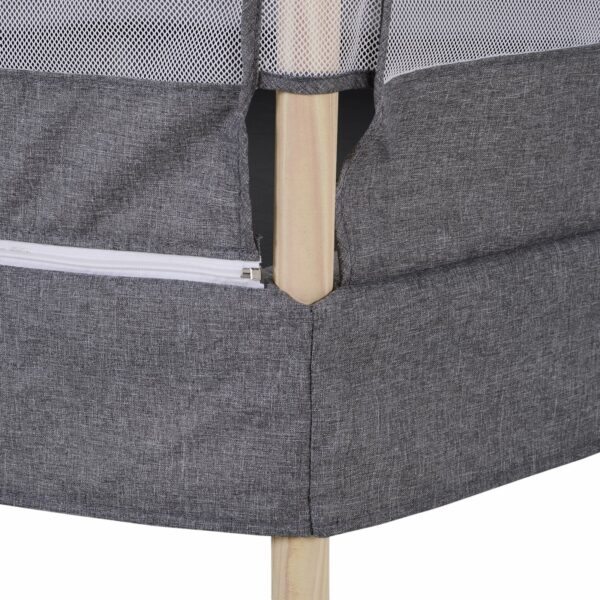 Trampolín Infantil Cama Elástica para Niños de 3-12 Años Jardín Traspatio con Red de Seguridad Carga 50kg 126x109x98cm Gris - Imagen 5
