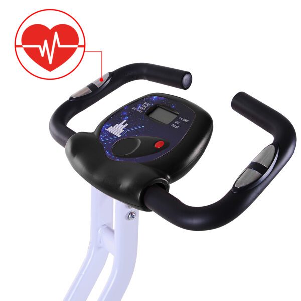Bicicleta Estática Plegable con Asiento Ajustable Pantalla LCD 83x43x110 cm Negro preguntar stock - Imagen 8