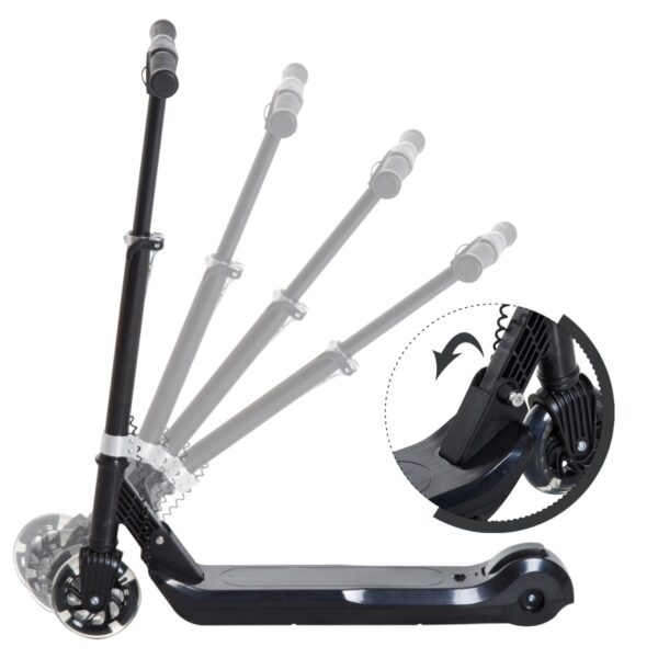 Patinete Eléctrico Scooter Manopatín con Manillar Ajustable Plegable con Doble Freno Carga 45kg - Negro - 70x34x70-84cm - Imagen 8