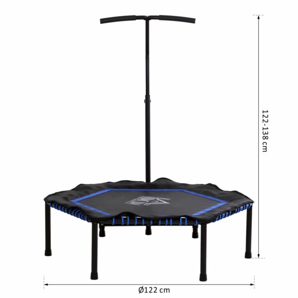 Trampolín Hexagonal Gimnasio para Power Jump Manillar Regulable Azul Φ122x 122/130/138 - Imagen 9