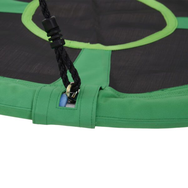 Columpio Nido Infantil Columpio de Árbol Forma Redonda Columpio para Niños Carga 100kg Jardín Exterior al Aire Libre Asiento Cómodo Tela de Oxford Negro y Verde - Imagen 3