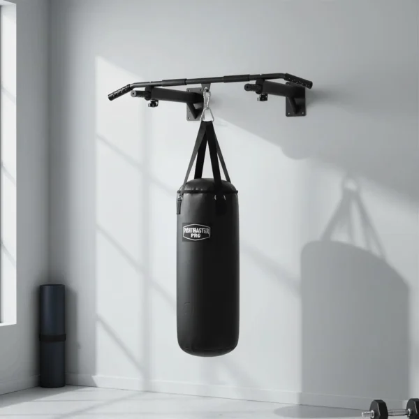 Barra de Musculación para Pared Entrenamiento de Dominadas Máx. 150kg Negro AGARRE SACO BOXEO - Imagen 15