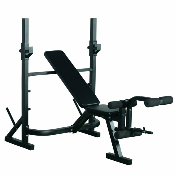 Banco de Pesas para Entrenamiento y Musculación Color Negro Acero PVC EVA - 175 x 98 x 130 cm