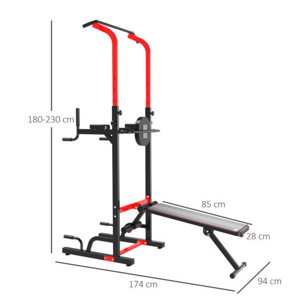 Multiestación de Musculación Plegable Altura Ajustable 94x174x180-230 cm Negro - Imagen 10