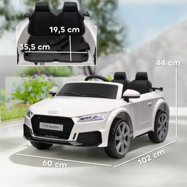 Coche Eléctrico Audi Infantil Coche Juguete Niños mayores de 3 Años con Mando a Distancia con Música y Luces Carga 30kg 103x63x44cm - Imagen 14
