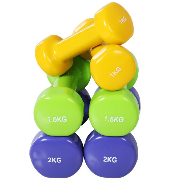 Juego de 8 Mancuernas 4 Pares de 0.5kg 1 kg 1.5 kg 2kg con Caja Exterior para Gimnasio y Entrenamiento en Casa - Imagen 9
