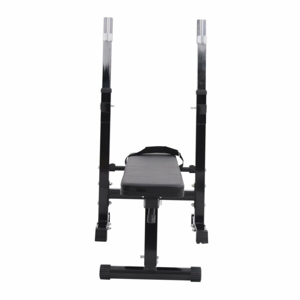 Banco de Pesas Plegable Máquina de Musculación Multifunción Negro Cuero y Acero 123.6x56x90-111cm - Imagen 5