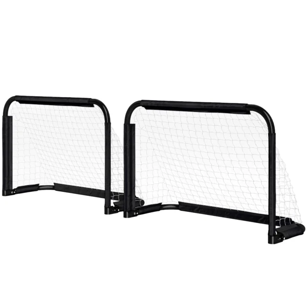 Set de 2 Porterías Plegables de Fútbol Puertas de Fútbol Portátil para Jardín y Exterior para Niños y Adultos 90x36x60 cm Rojo/NEGRO - Imagen 13