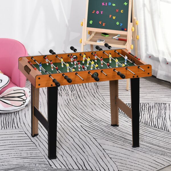Mesa de Futbolín Juego de Fútbol de Mesa con 22 Jugadores Incluidos Tablas de Puntuación Agarres Cómodos 84,5x40x61,2 cm Madera y Negro