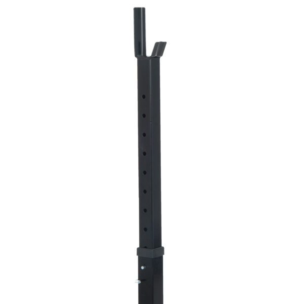 Soporte para Barra de Pesas squat rack Estante Ajustable de 12 Niveles Barra Levantamiento Pesas Gimnasio Max. 150 KG Acero 52x48x108-163 cm Negro - Imagen 4