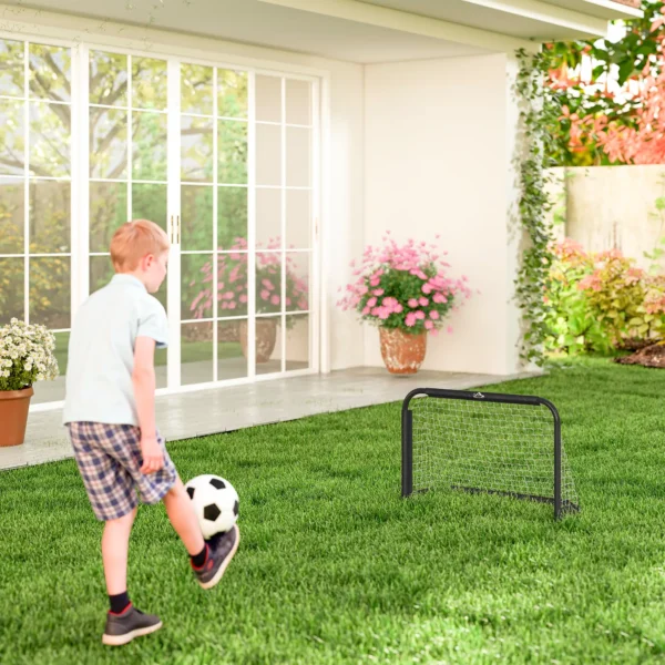 Set de 2 Porterías Plegables de Fútbol Puertas de Fútbol Portátil para Jardín y Exterior para Niños y Adultos 90x36x60 cm Rojo/NEGRO - Imagen 15