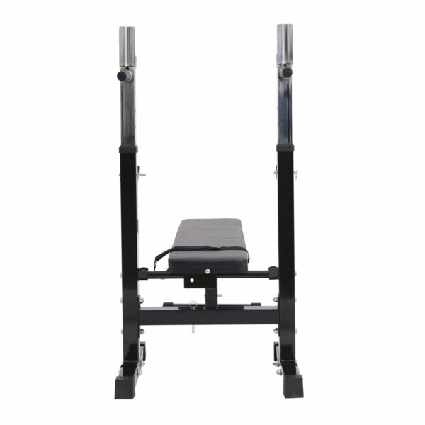 Banco de Pesas Plegable Máquina de Musculación Multifunción Negro Cuero y Acero 123.6x56x90-111cm - Imagen 3