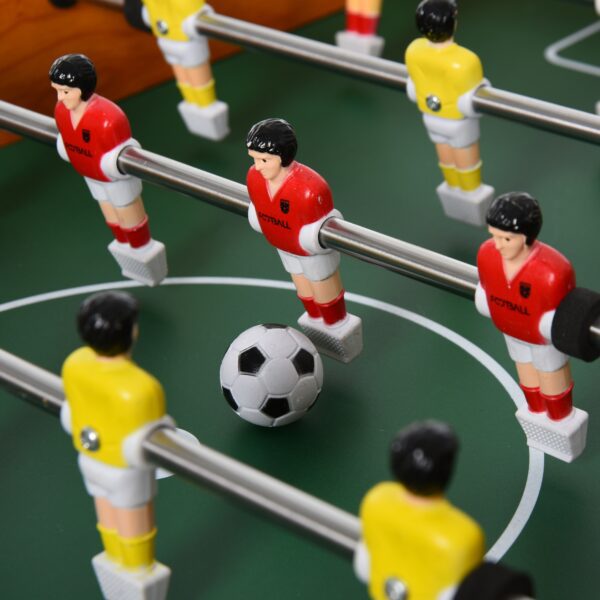 Mesa de Futbolín Juego de Fútbol de Mesa con 22 Jugadores Incluidos Tablas de Puntuación Agarres Cómodos 84,5x40x61,2 cm Madera y Negro - Imagen 10