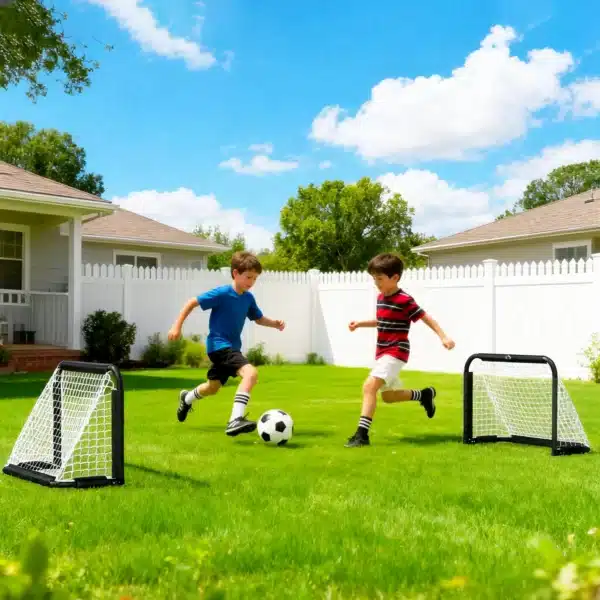 Set de 2 Porterías Plegables de Fútbol Puertas de Fútbol Portátil para Jardín y Exterior para Niños y Adultos 90x36x60 cm Rojo/NEGRO - Imagen 22
