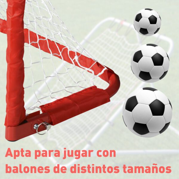 Set de 2 Porterías Plegables de Fútbol Puertas de Fútbol Portátil para Jardín y Exterior para Niños y Adultos 90x36x60 cm Rojo/NEGRO - Imagen 8