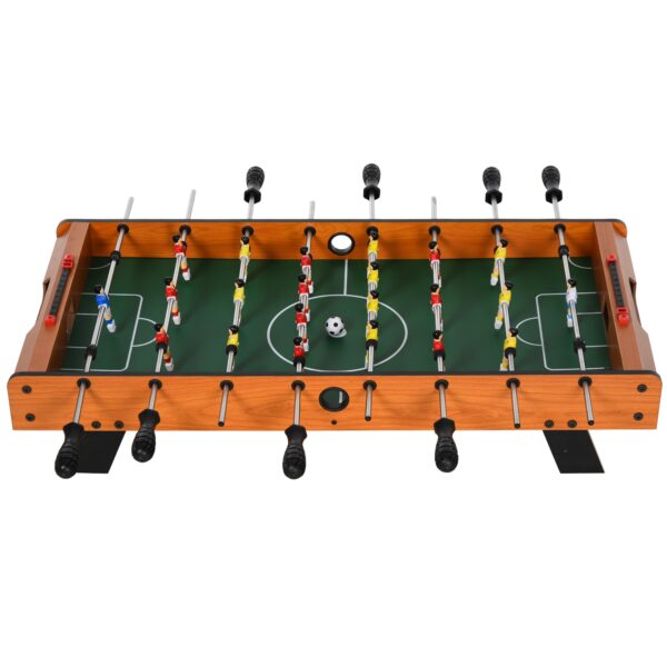 Mesa de Futbolín Juego de Fútbol de Mesa con 22 Jugadores Incluidos Tablas de Puntuación Agarres Cómodos 84,5x40x61,2 cm Madera y Negro - Imagen 12