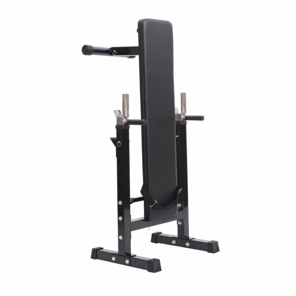 Banco de Pesas Plegable Máquina de Musculación Multifunción Negro Cuero y Acero 123.6x56x90-111cm - Imagen 7